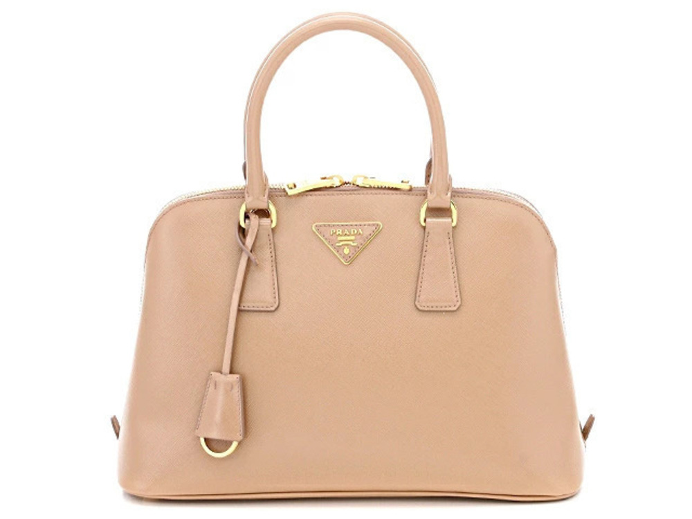 Prada Handbag Saffiano Leather Beige Cream